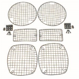 Jeep Wrangler TJ Light Guards - Rugged Ridge - Stone Guard Kit - Black - `97-`06